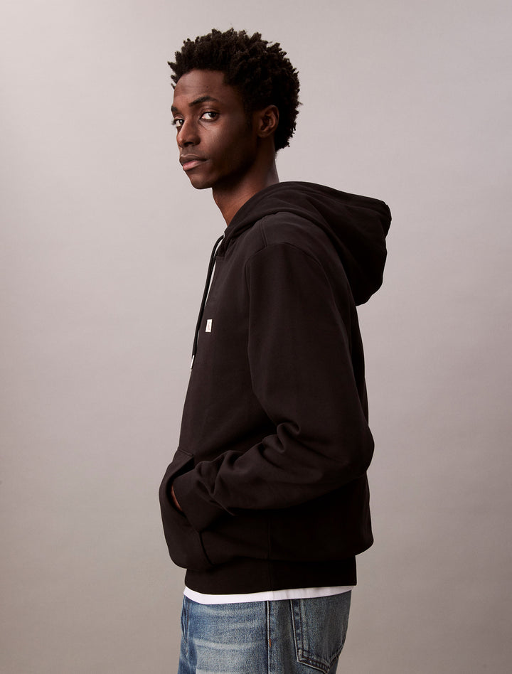 CKJ 350TERRY BADGE HOODIE - BLACK