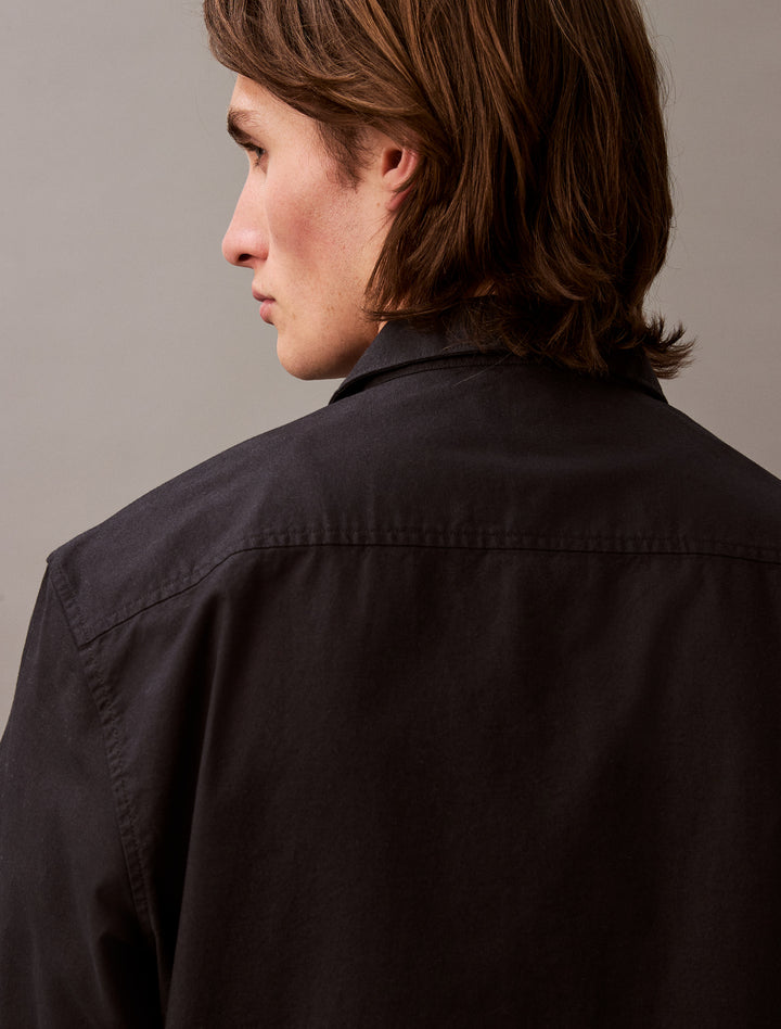 CKJ LS SOLID OXFORD CLASSIC SHIRT - BLACK