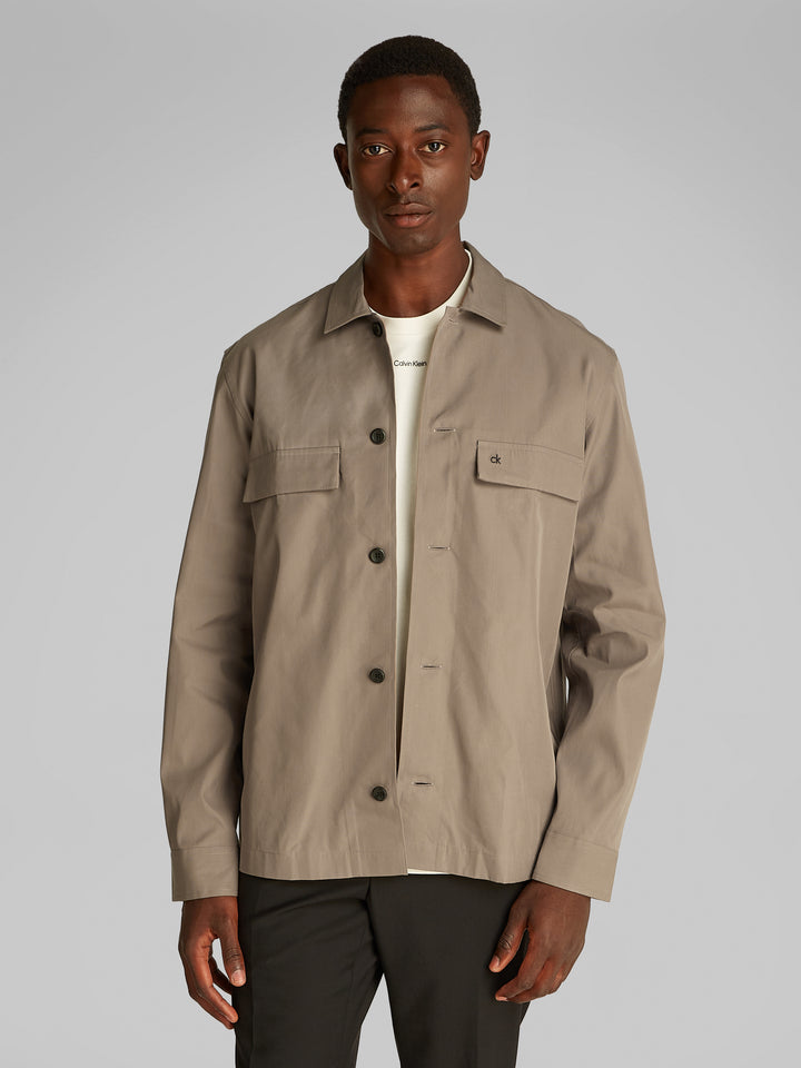 CK COTTON BLEND OVERSHIRT - FOSSIL