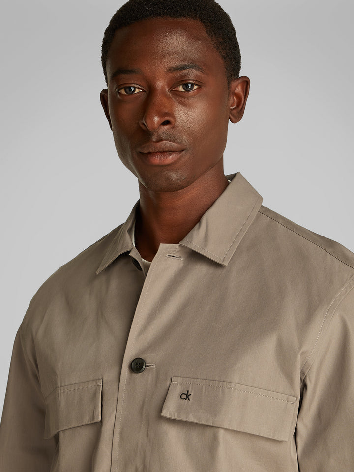 CK COTTON BLEND OVERSHIRT - FOSSIL