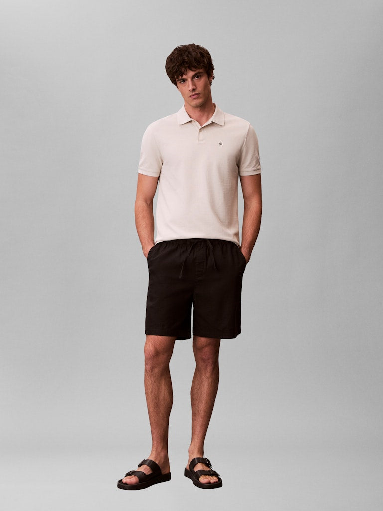 CKJ SS MONOGRAM PIQUE POLO - OATMEAL