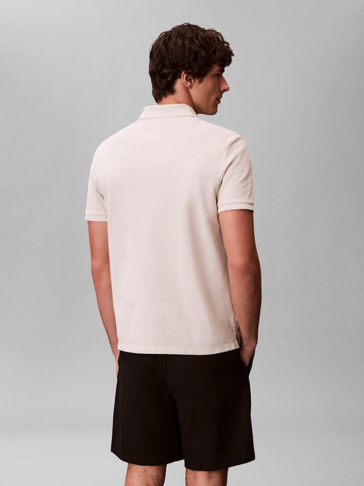 CKJ SS MONOGRAM PIQUE POLO - OATMEAL