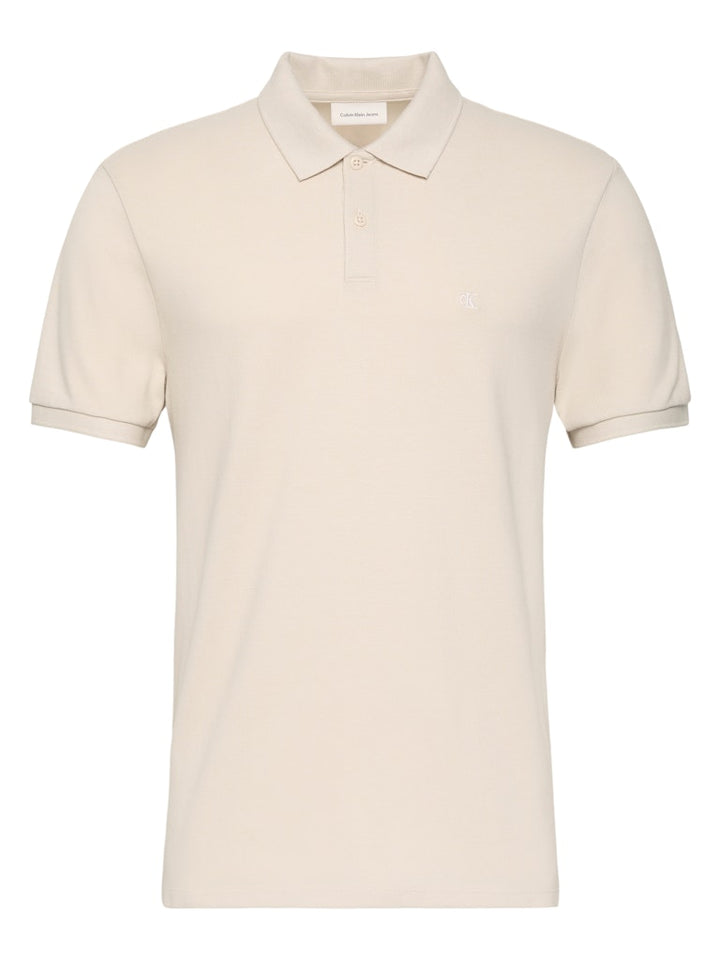 CKJ SS MONOGRAM PIQUE POLO - OATMEAL