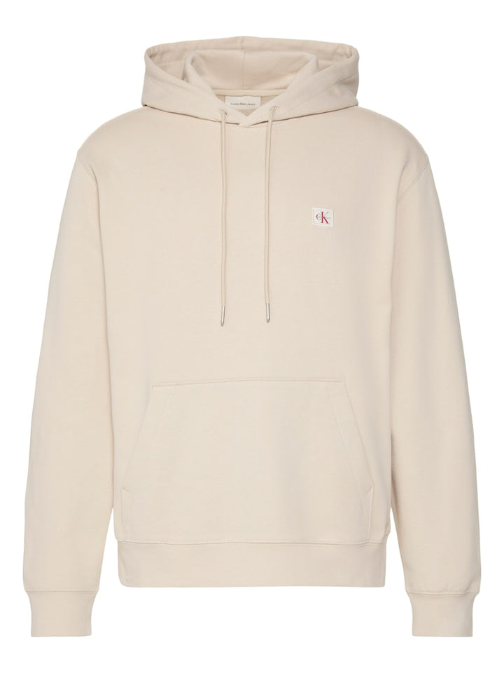 CKJ LS EU 350TERRY BADGE HOOD - OATMEAL