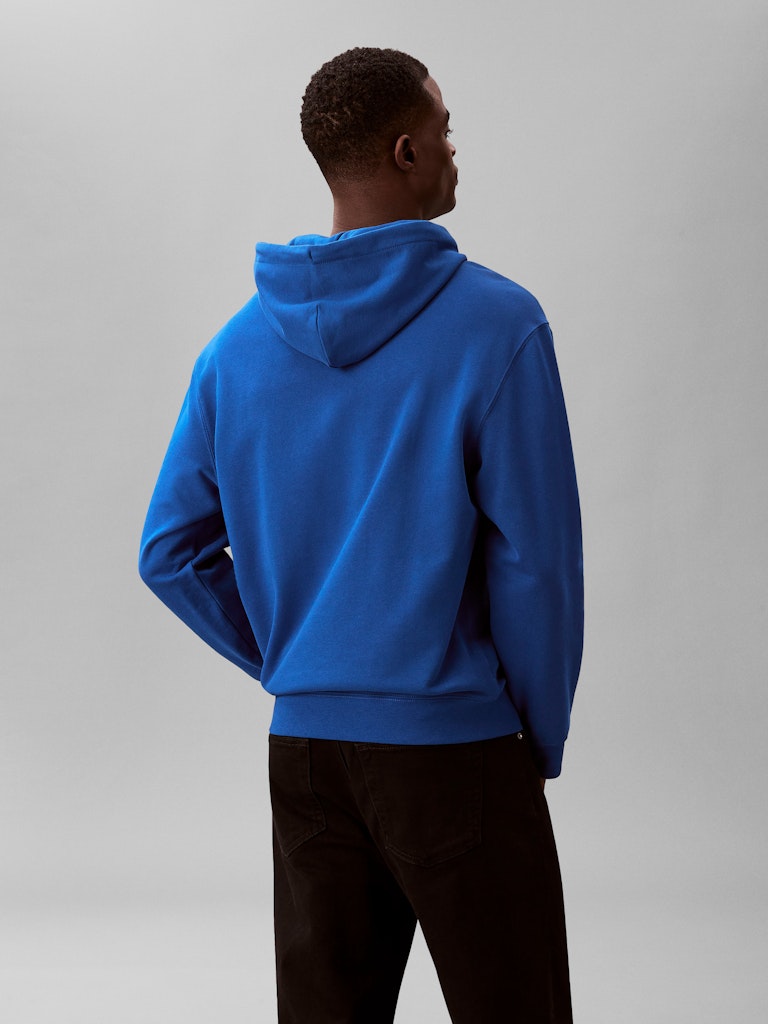 CKJ LS EU 350TERRY BADGE HOOD - BLUE