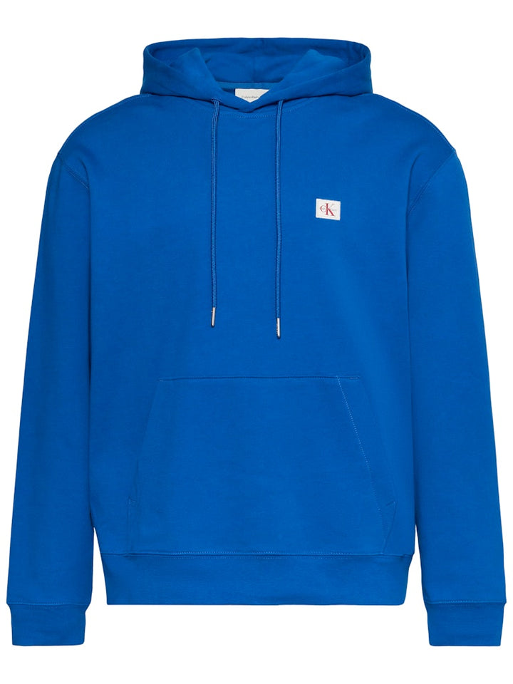 CKJ LS EU 350TERRY BADGE HOOD - BLUE