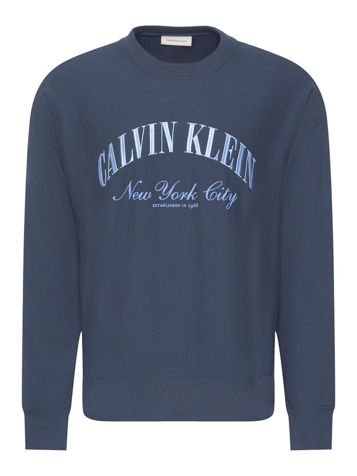 CKJ LS PREMIUM TERRY COLLEGIATE SWEAT DENIM