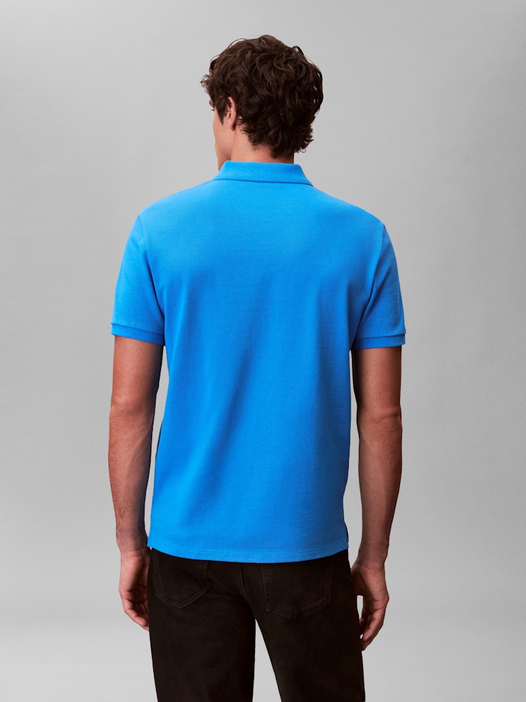 CKJ SS MONOGRAM PIQUE POLO - FRENCH BLUE