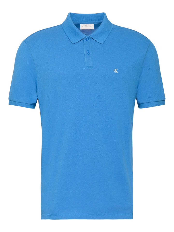 CKJ SS MONOGRAM PIQUE POLO - FRENCH BLUE