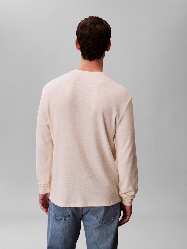 CKJ LS WAFFLE BADGE CREWNK TEE - CALICO