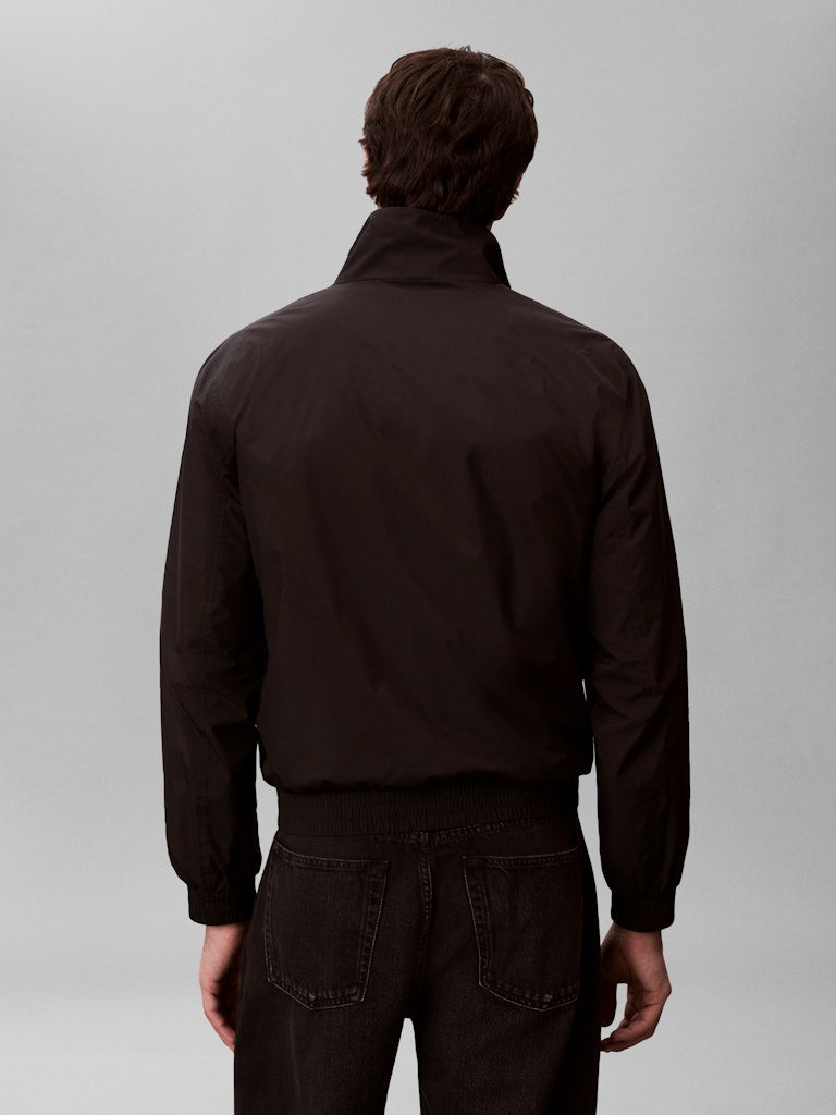 CKJ LS UNFILLED NYLON HARRINGTON - BLACK