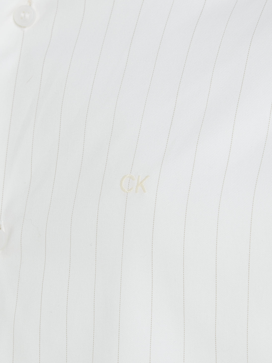 CK OXFORD STRETCH STRIPE SHIRT - WHITE