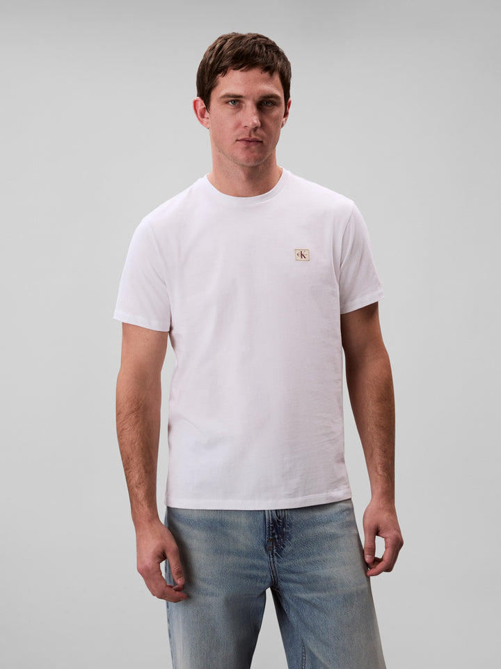 CK SS BADGE 30S JERSEY TEE - WHITE