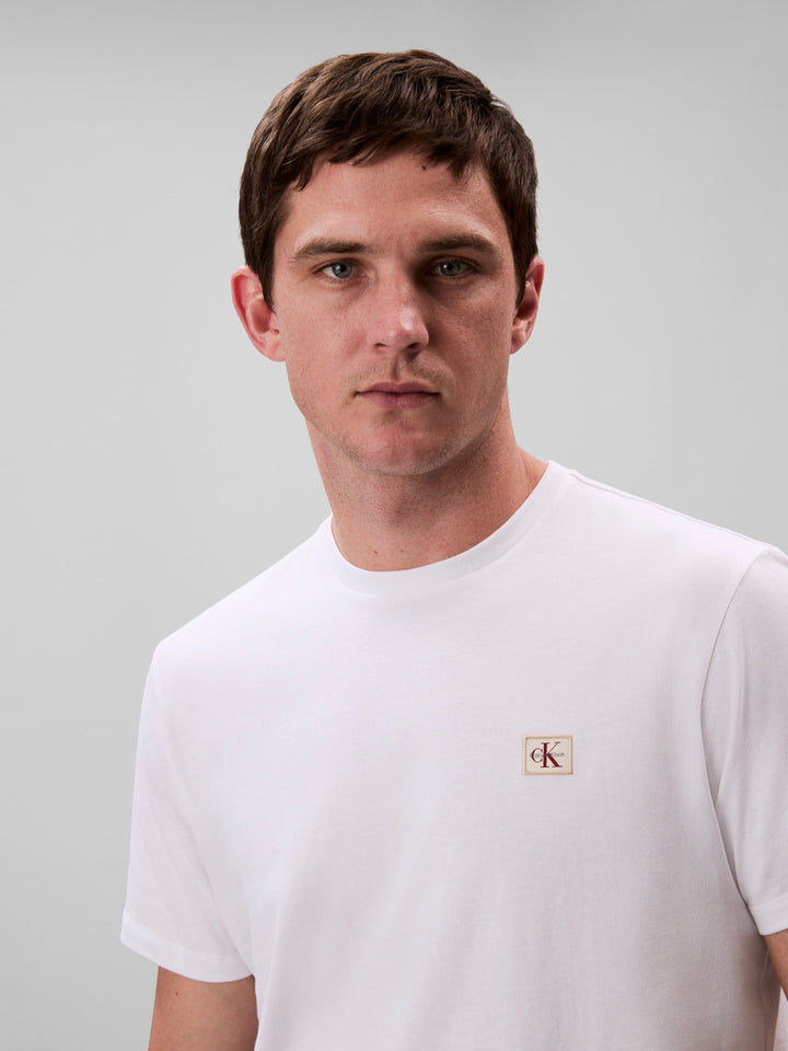 CK SS BADGE 30S JERSEY TEE - WHITE