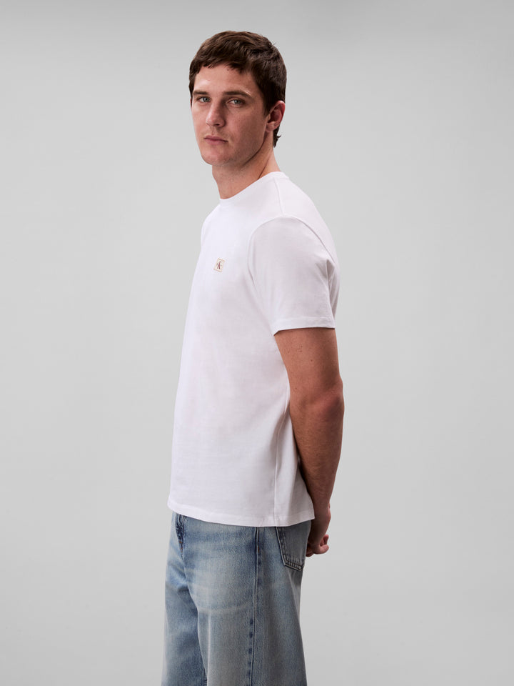 CK SS BADGE 30S JERSEY TEE - WHITE
