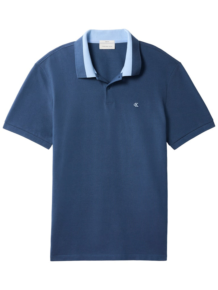 CKJ CASUAL PIQUE COLLAR BLOCK - DARK DENIM