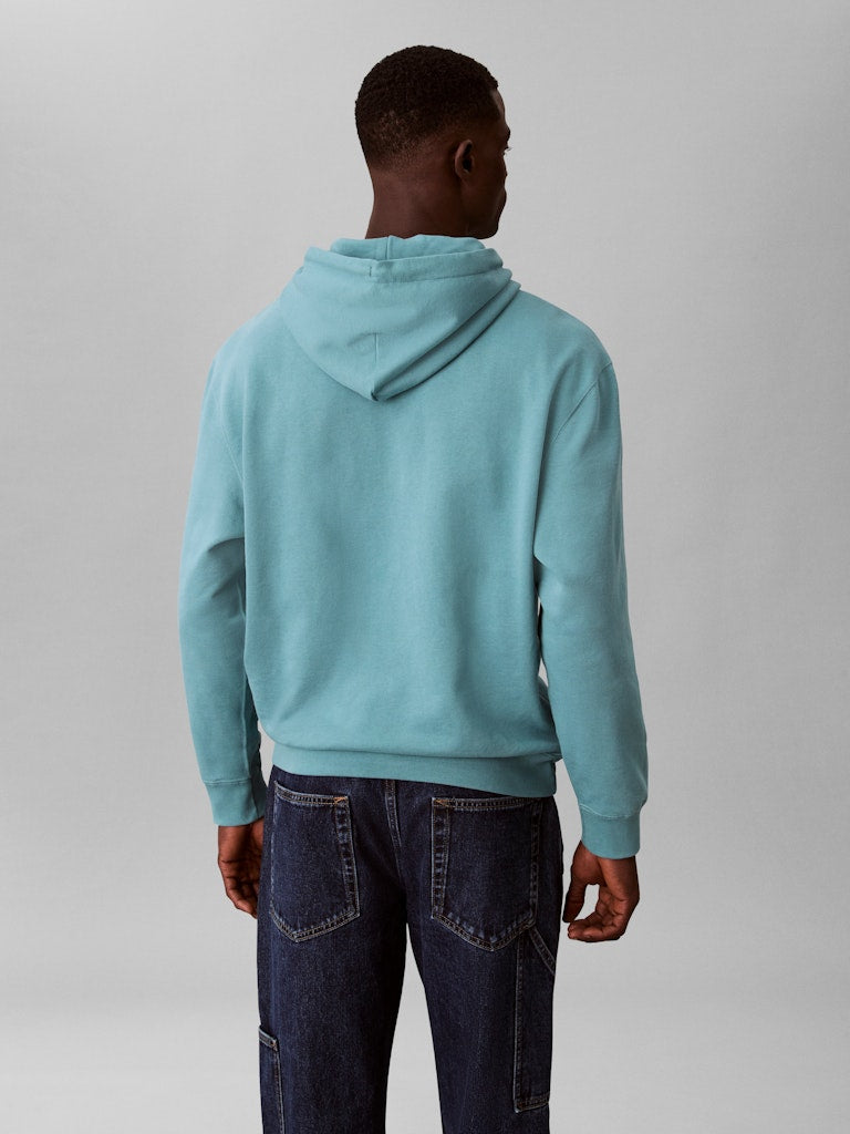 CALVIN KLEIN JEANS 350TERRY MICRO MONOLOGO HOOD - TEQUILA BLUE