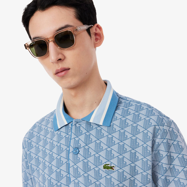 LACOSTE JACQUARD CLASSIC POLO - BLUE