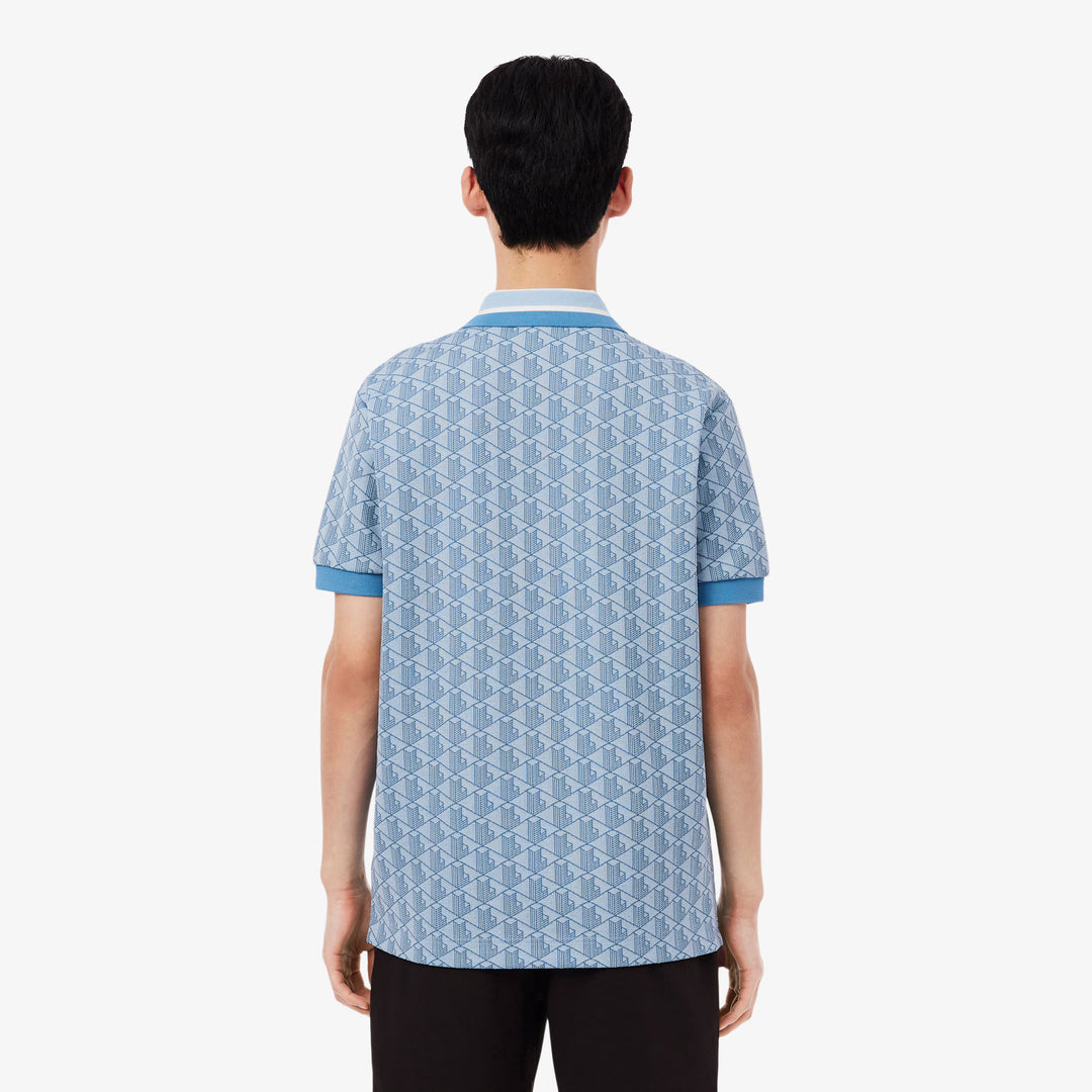 LACOSTE JACQUARD CLASSIC POLO - BLUE