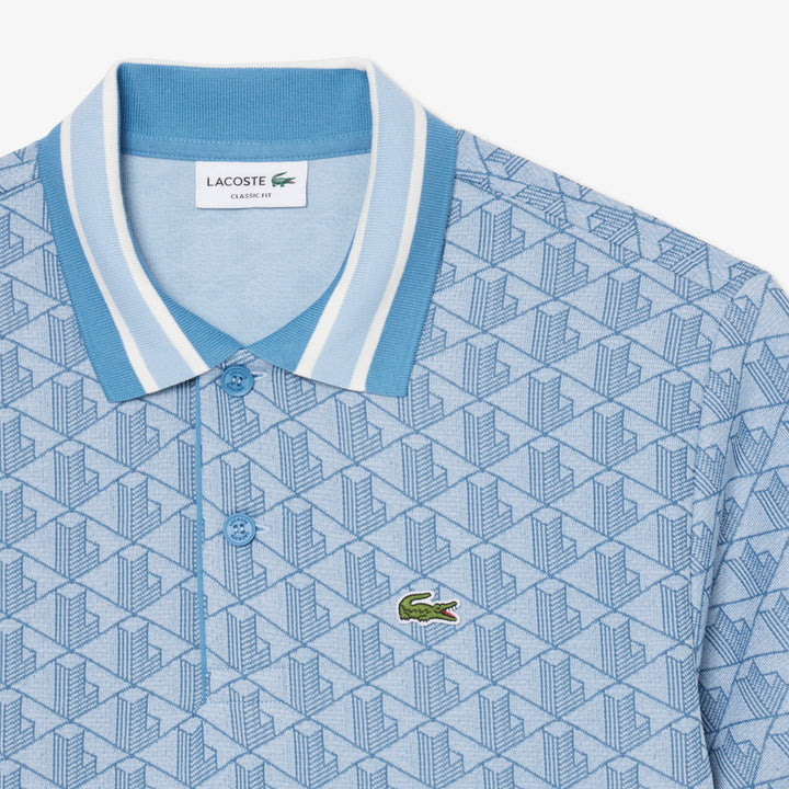 LACOSTE JACQUARD CLASSIC POLO - BLUE
