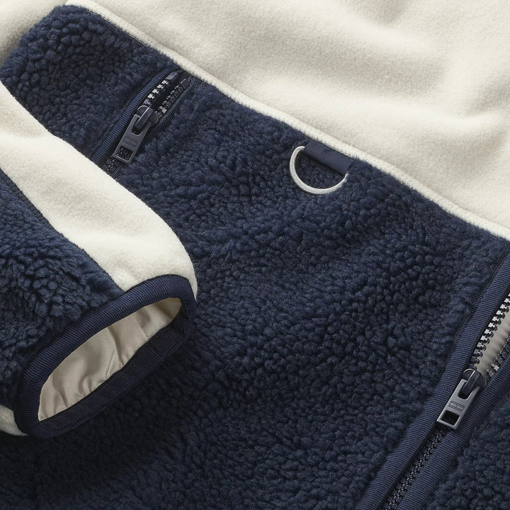 TJM TEXTURE MIX TEDDY JACKET - DARK NAVY
