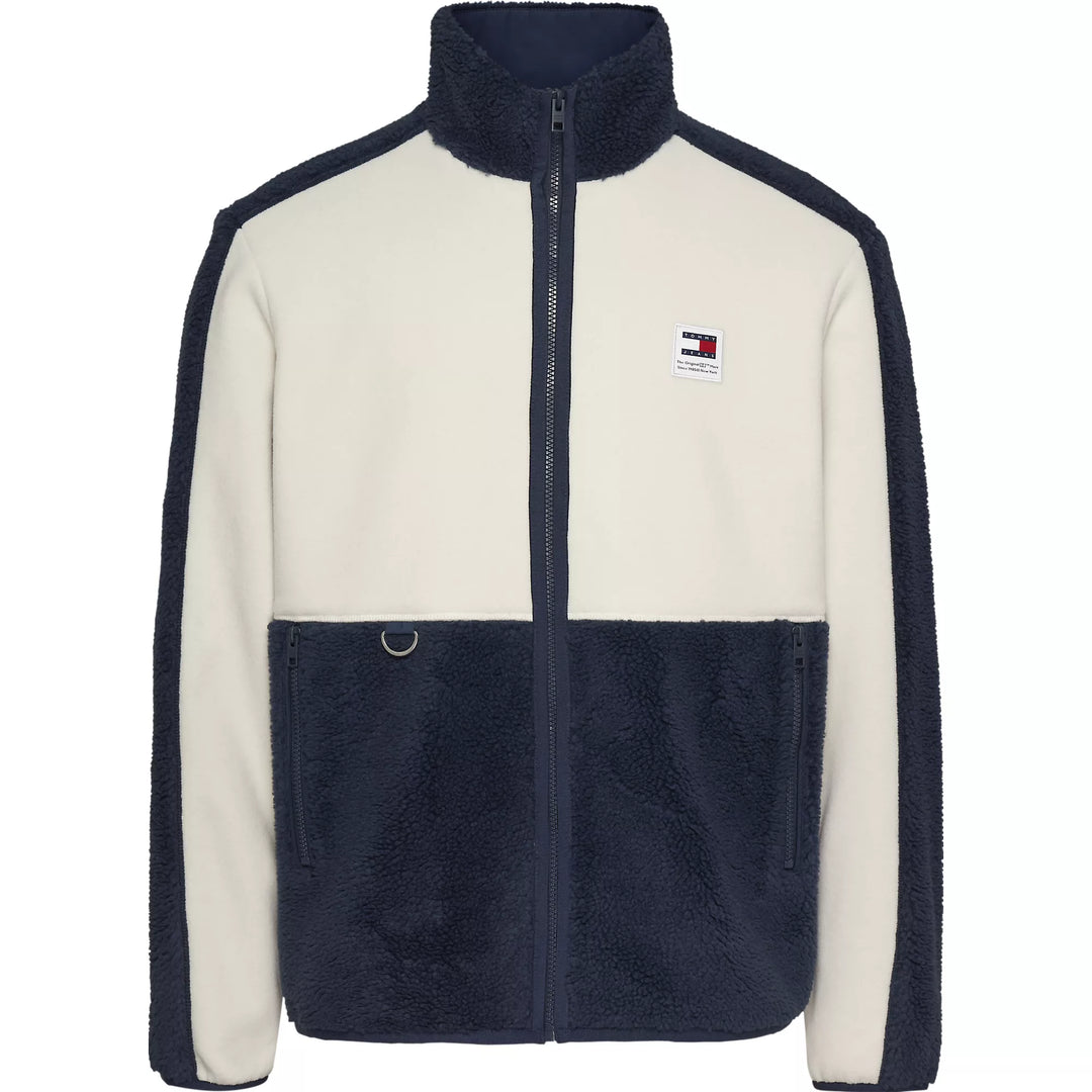 TJM TEXTURE MIX TEDDY JACKET - DARK NAVY