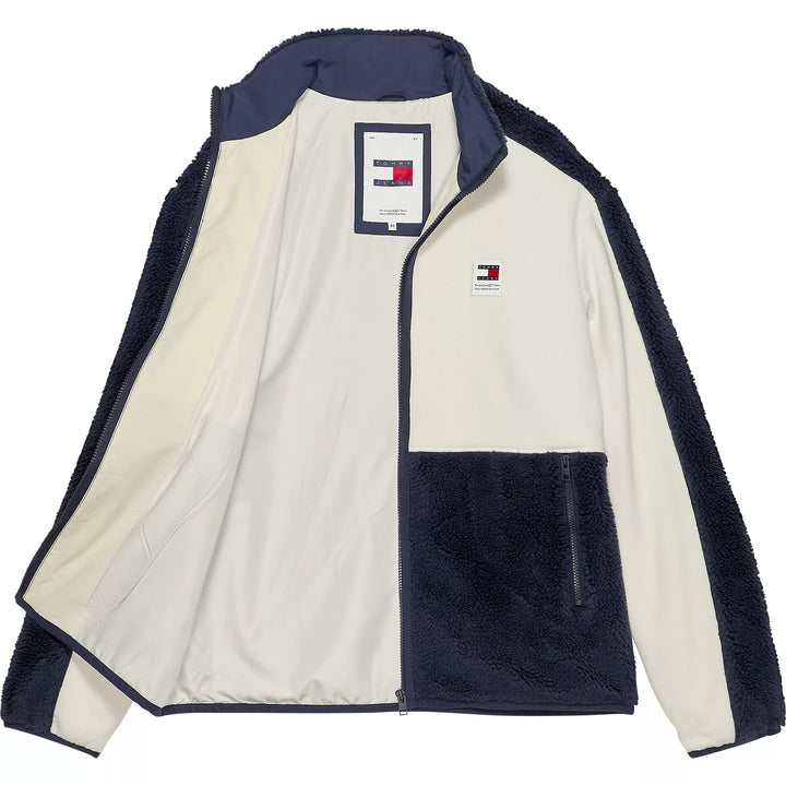TJM TEXTURE MIX TEDDY JACKET - DARK NAVY