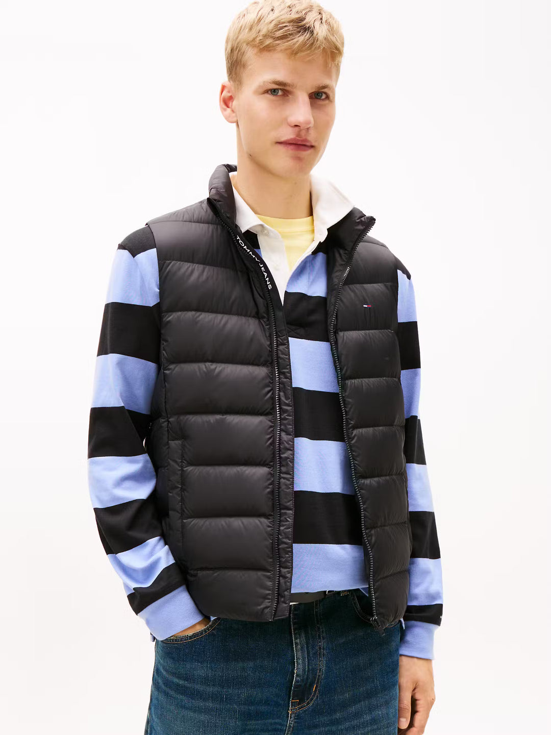 TOMMY JEANS LIGHTT DOWN VEST EXT - BLACK