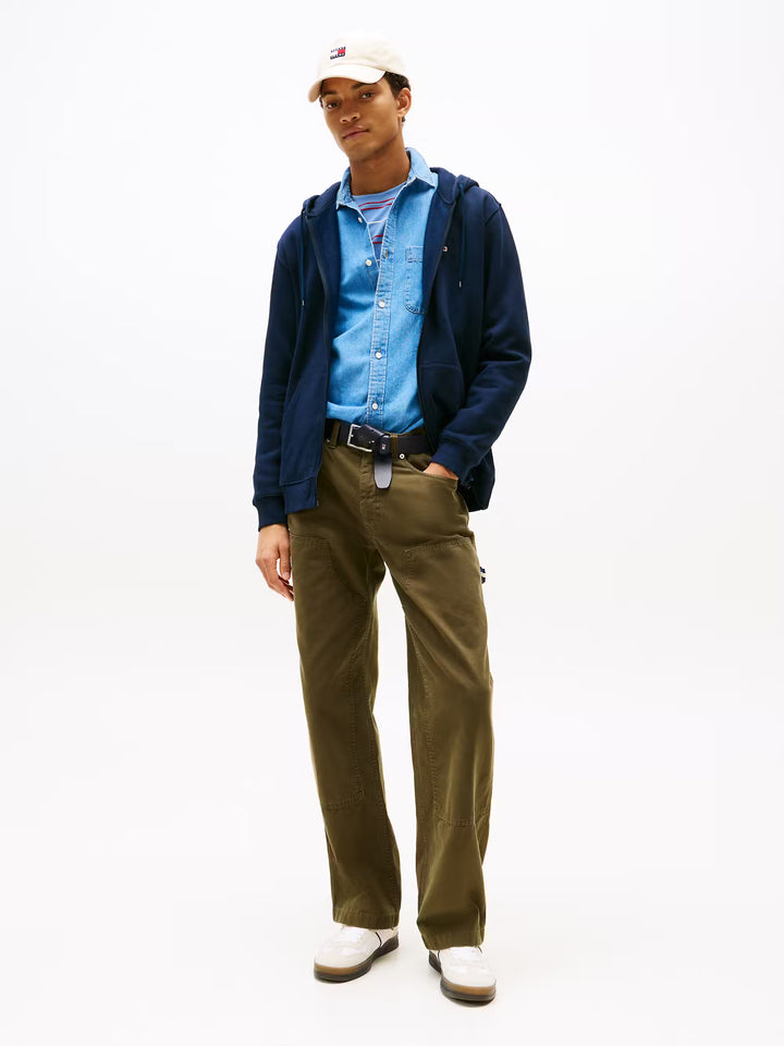 TOMMY JEANS REG S FLAG ZIP THRU - DARK BLUE