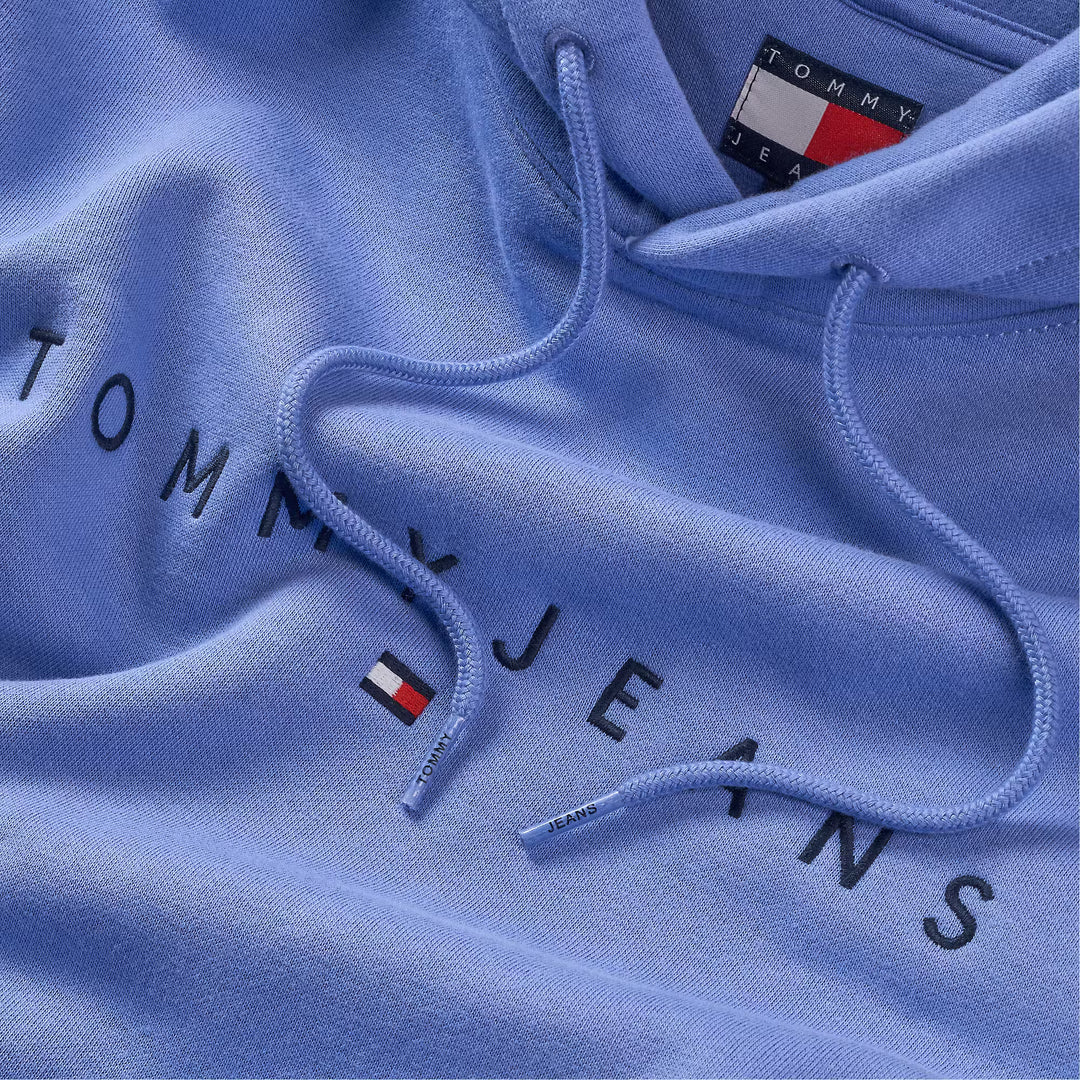 TOMMY JEANS REG LINEAR LOGO HOODIE - LIGHT BLUE
