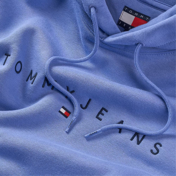 TOMMY JEANS REG LINEAR LOGO HOODIE - LIGHT BLUE