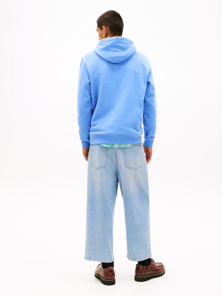 TOMMY JEANS REG LINEAR LOGO HOODIE - LIGHT BLUE