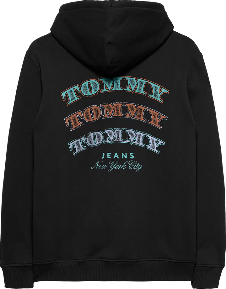 TOMMY JEANS REG DOLLAR STACK HOODIE - BLACK