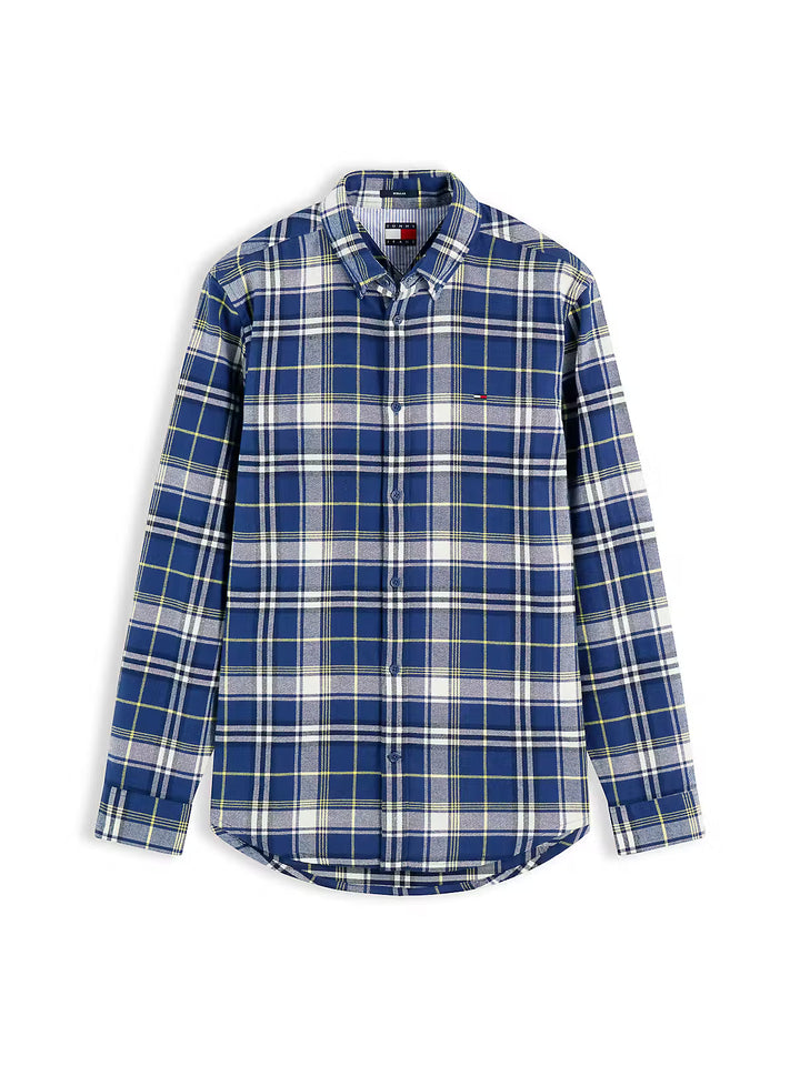 TOMMY JEANS REG FLANNEL CHECK SHIRT - NAVY CHECK