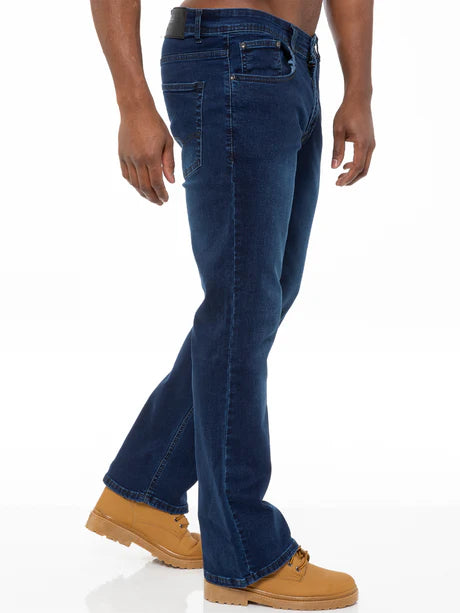 ENZO EZ401 BOOTCUT JEAN - MID STONE