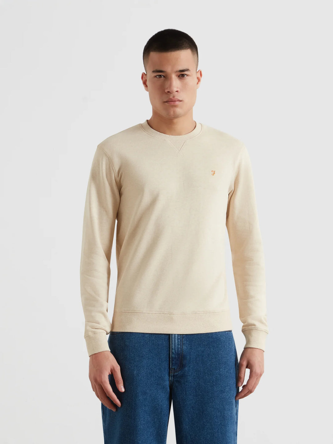 FARAH TIM NEW CREW - BIRCH GREY MARL