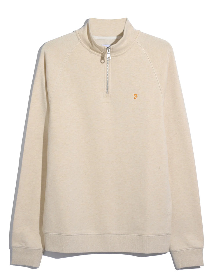 FARAH JIM 1/4 ZIP - BIRCH GREY MARL