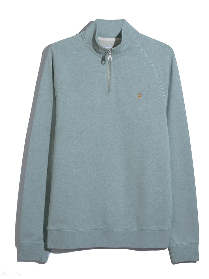 FARAH JIM 1/4 ZIP - GREEN MIST MARL