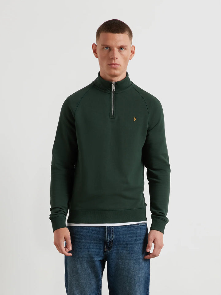 FARAH JIM 1/4 ZIP - POPLAR GREEN