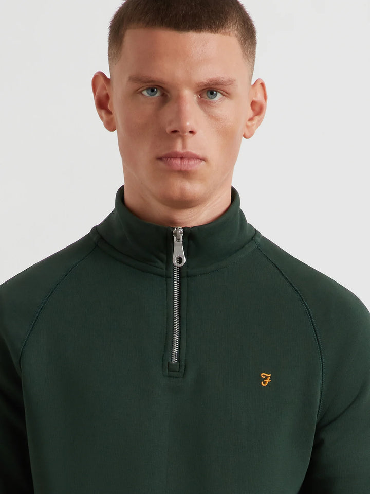FARAH JIM 1/4 ZIP - POPLAR GREEN
