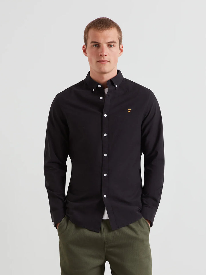 FARAH BREWER LS SHIRT - BLACK