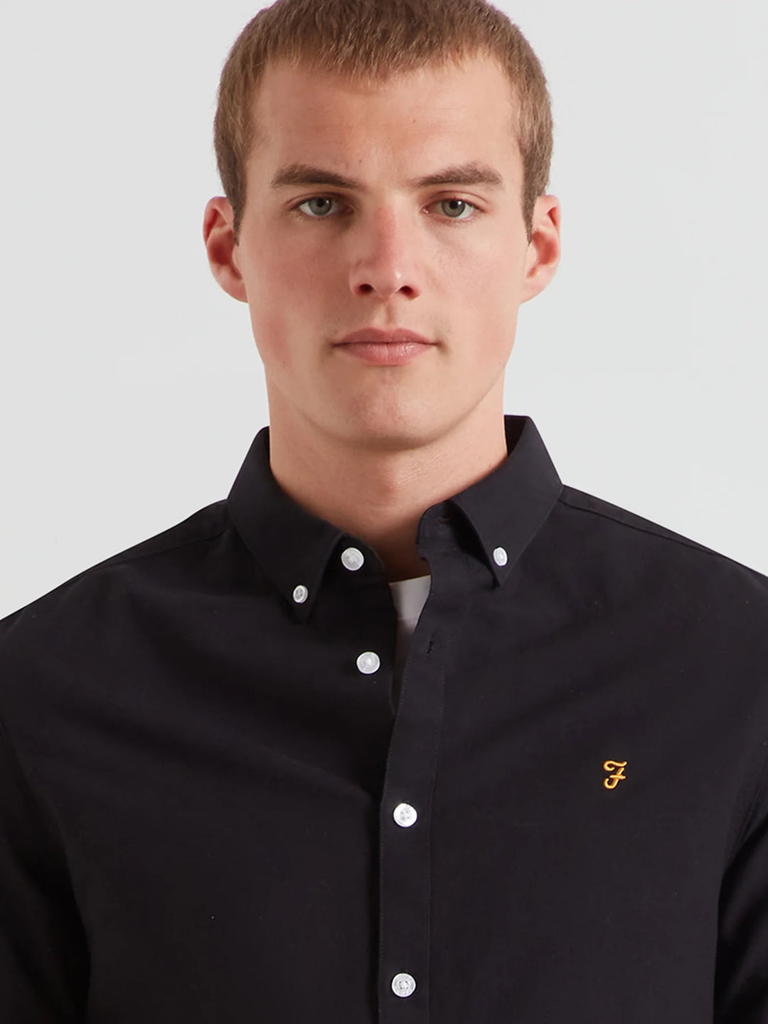 FARAH BREWER LS SHIRT - BLACK