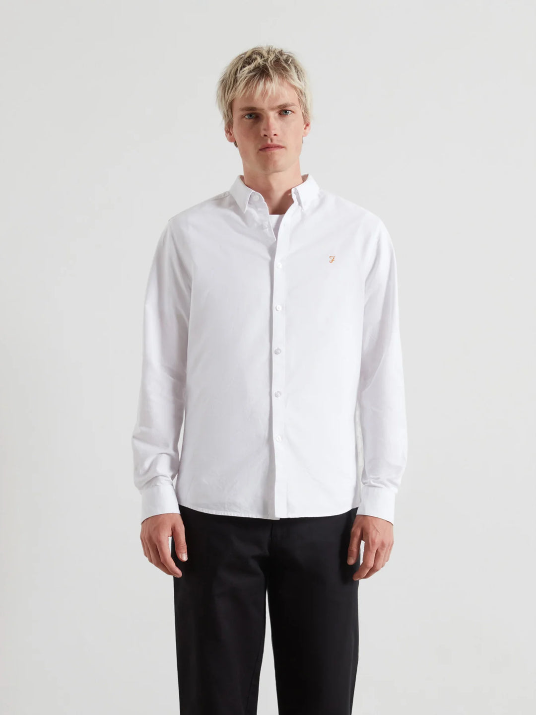 FARAH BREWER LS SHIRT - WHITE