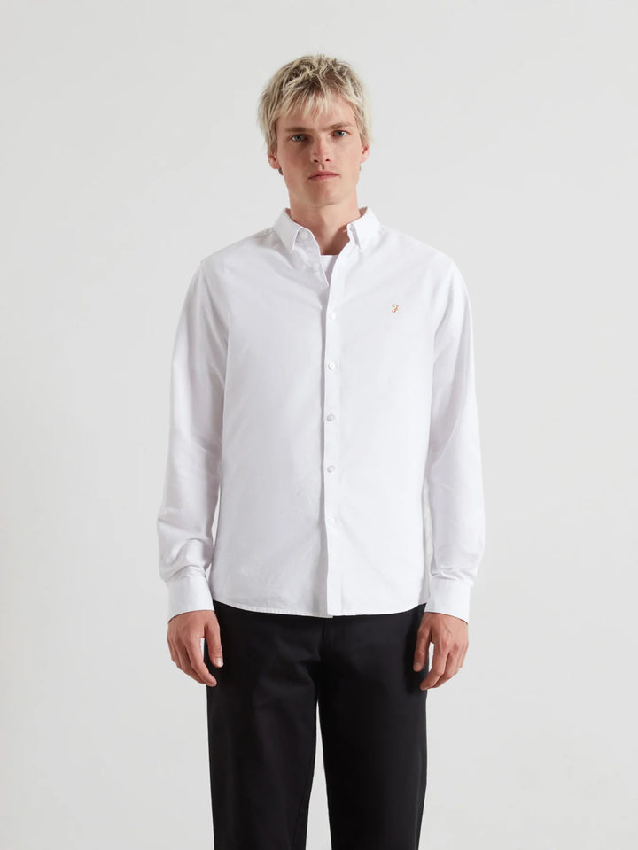 FARAH BREWER LS SHIRT - WHITE