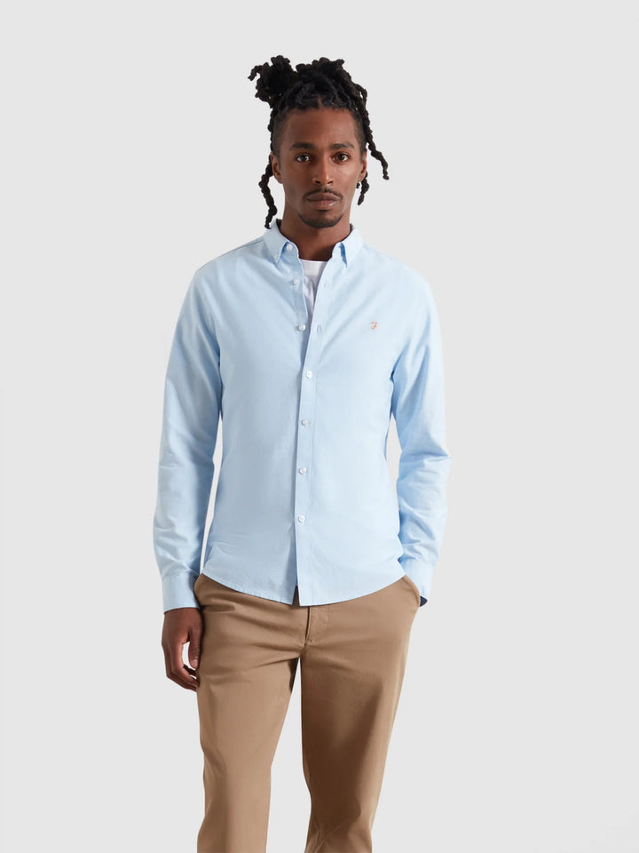 FARAH BREWER LS SHIRT - SKY BLUE