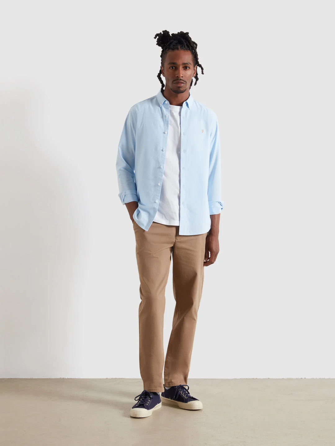 FARAH BREWER LS SHIRT - SKY BLUE