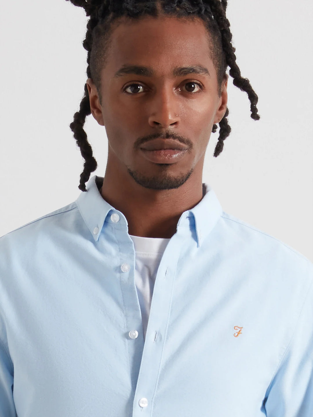 FARAH BREWER LS SHIRT - SKY BLUE