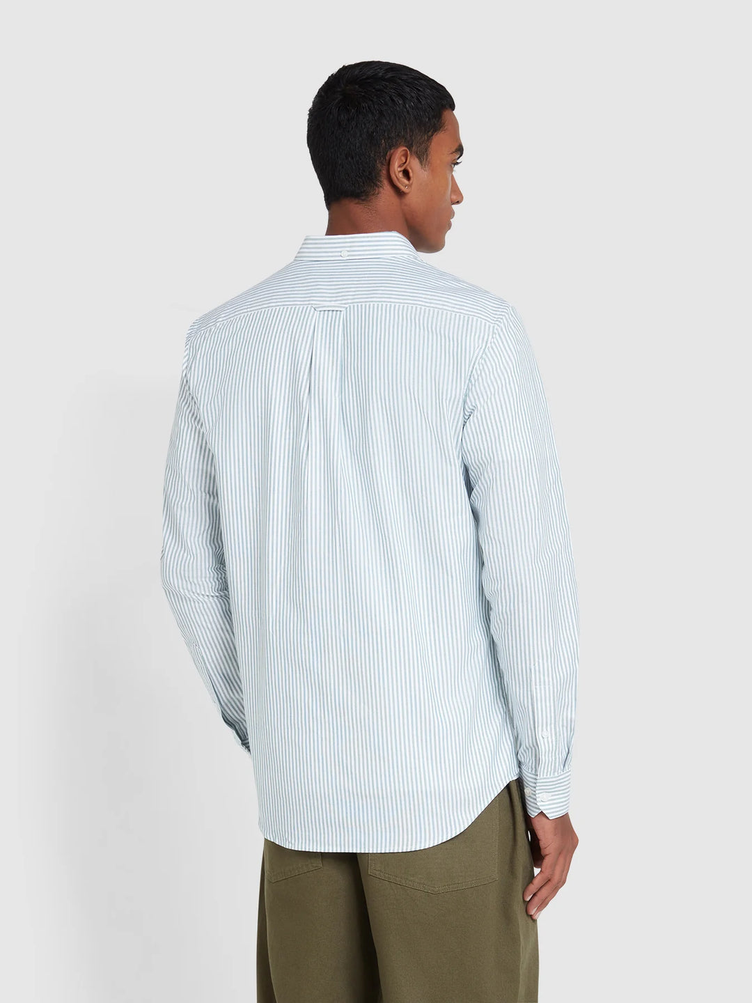 FARAH BREWER STRIPE LS - GREEN MEADOW