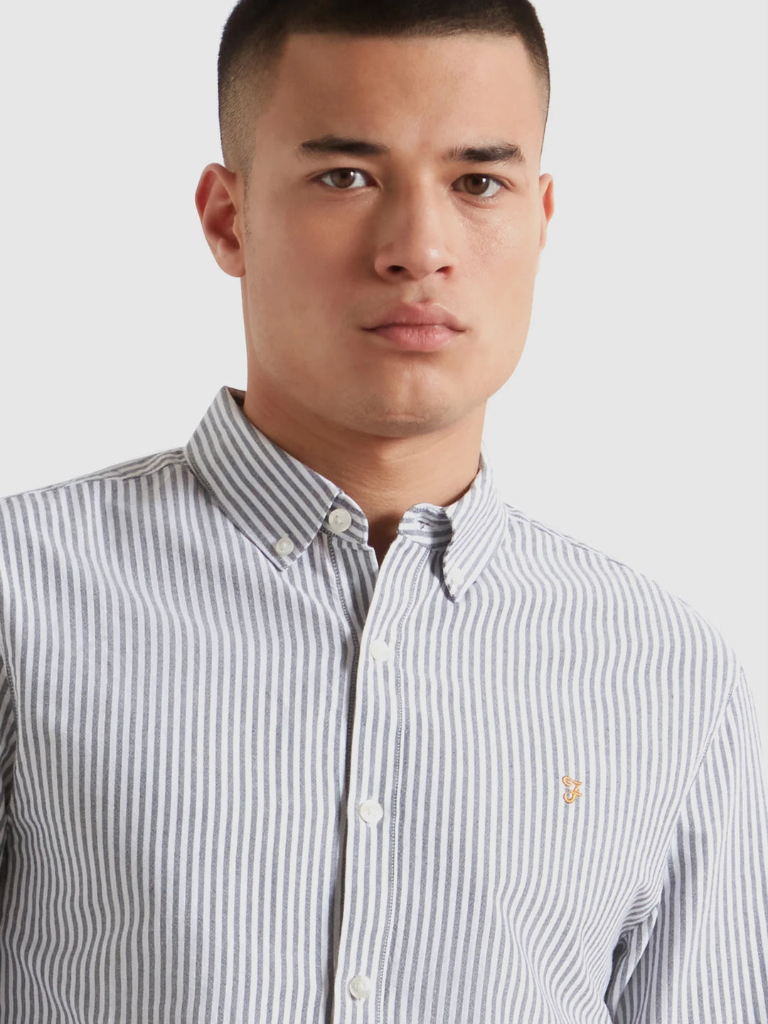FARAH BREWER STRIPE LS - TRUE NAVY