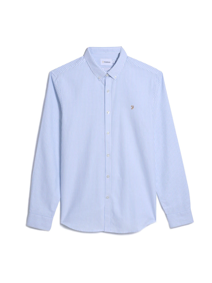 FARAH BREWER STRIPE LS - SKY BLUE